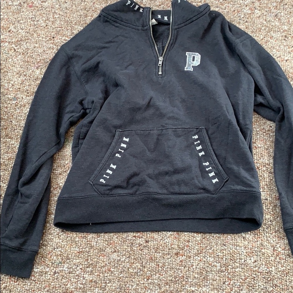 dark grey vs pink sweatshirt